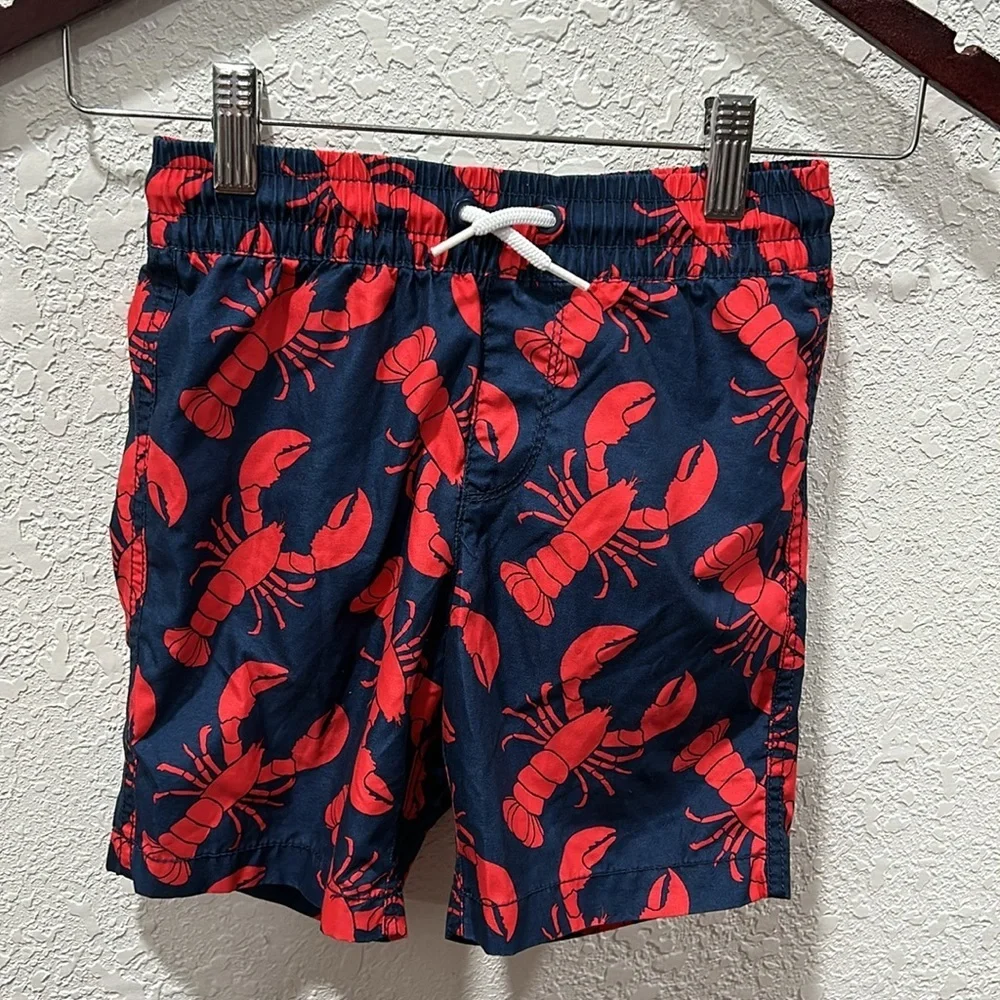 🦞 Old Navy boys swimwear lobster shorts size s6-7 GUC